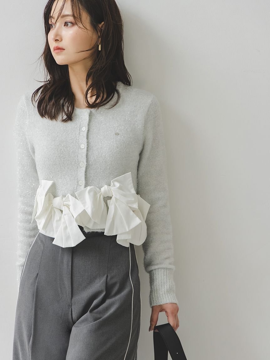 SNIDEL「リボンモチーフカーディガン」|ニット・セーター|