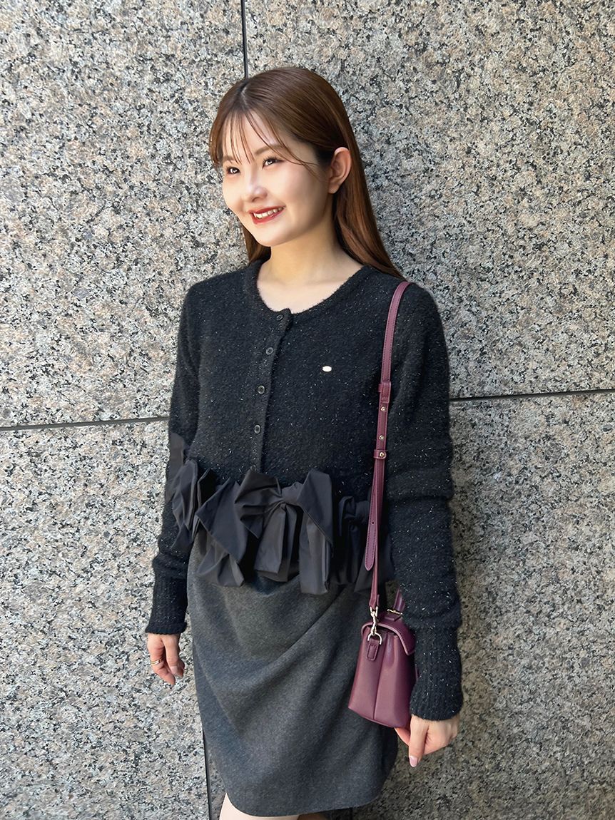 SNIDEL「リボンモチーフカーディガン」|ニット・セーター|