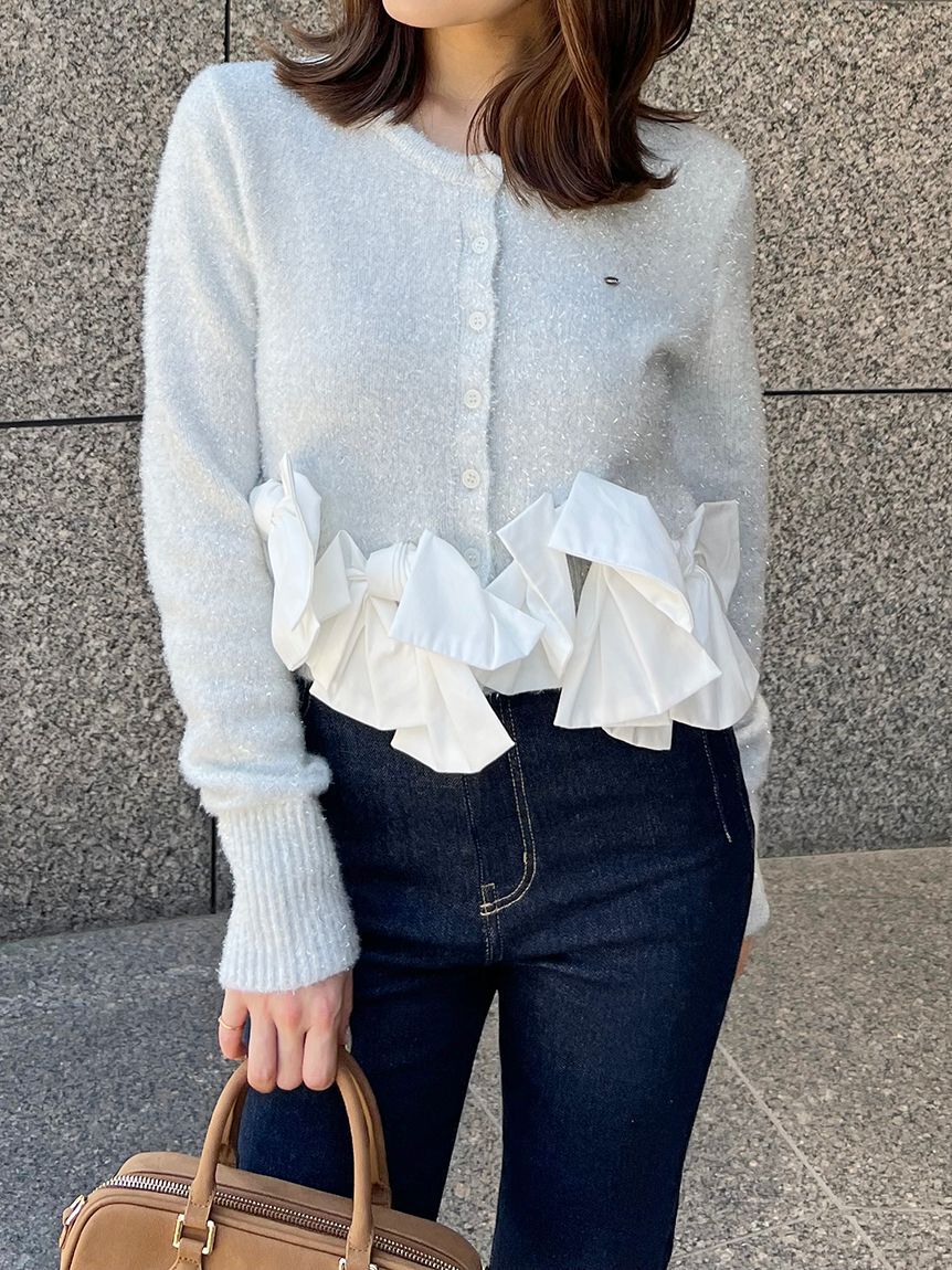 SNIDEL「リボンモチーフカーディガン」|ニット・セーター|