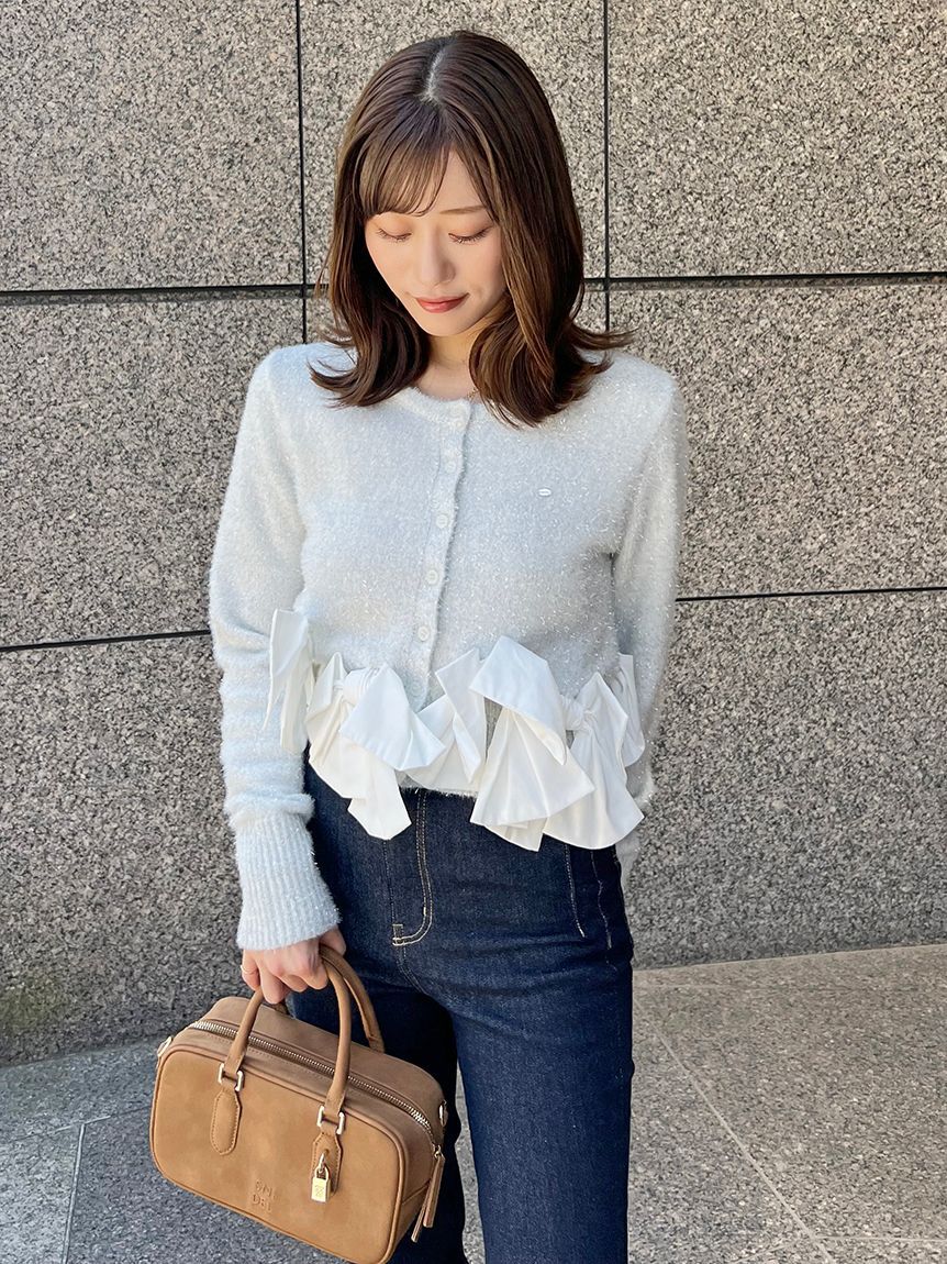 SNIDEL「リボンモチーフカーディガン」|ニット・セーター|