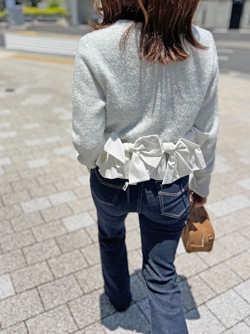 SNIDEL「リボンモチーフカーディガン」|ニット・セーター|