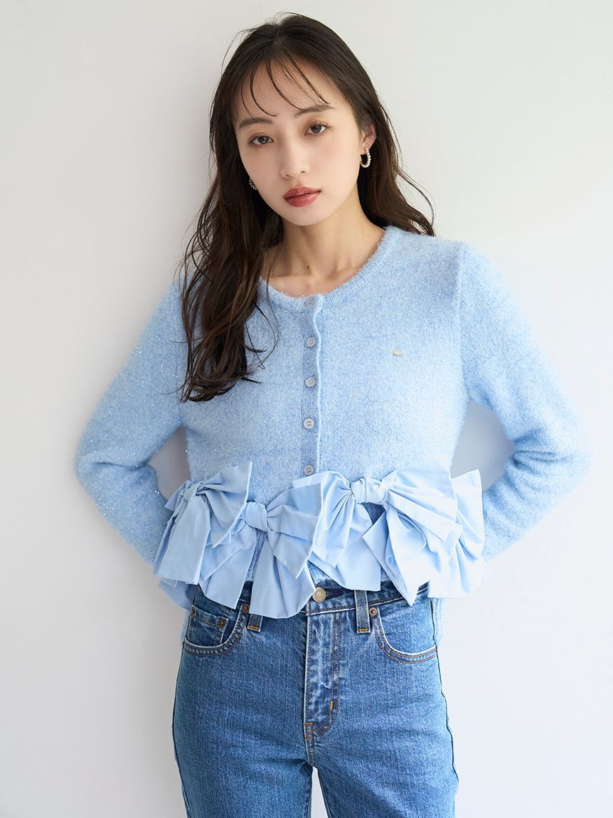 SNIDEL「リボンモチーフカーディガン」|ニット・セーター|