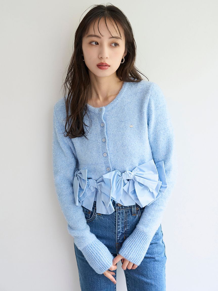 SNIDEL「リボンモチーフカーディガン」|ニット・セーター|