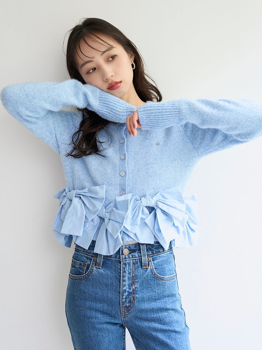 SNIDEL「リボンモチーフカーディガン」|ニット・セーター|