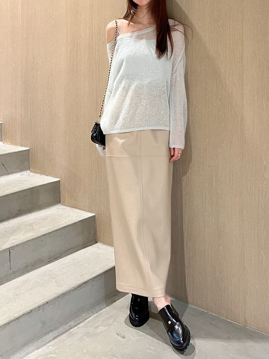 SNIDEL「ストレッチレザータイトスカート」|スカート|