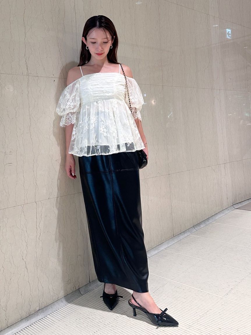 SNIDEL「ストレッチレザータイトスカート」|スカート|