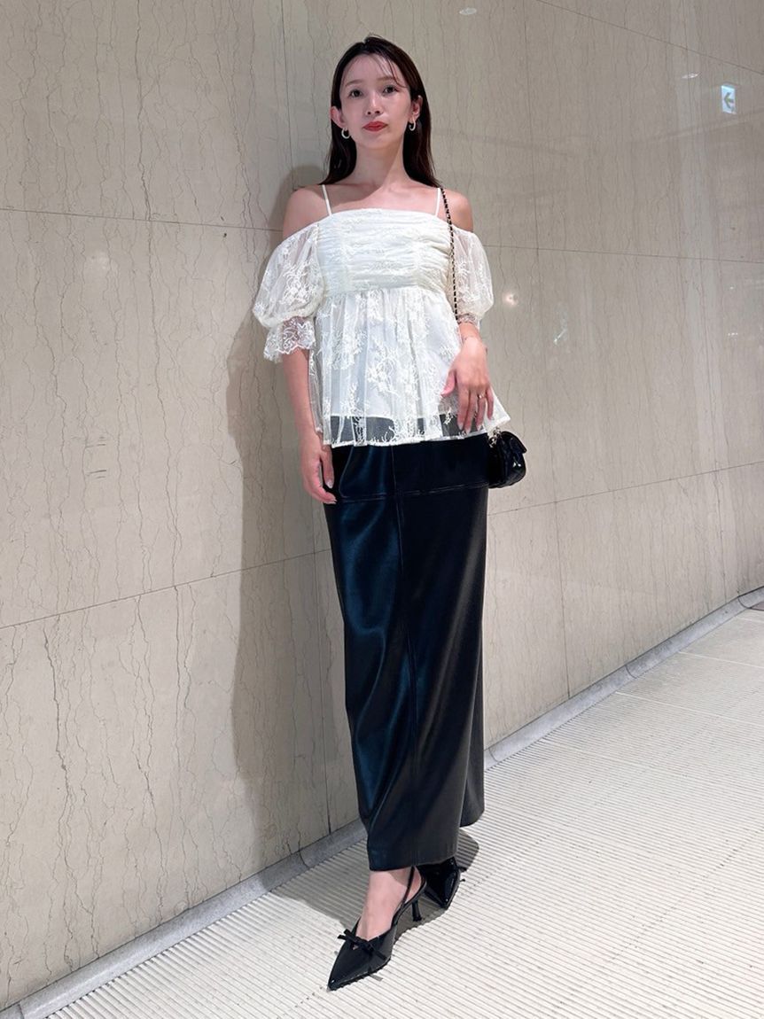 SNIDEL「ストレッチレザータイトスカート」|スカート|