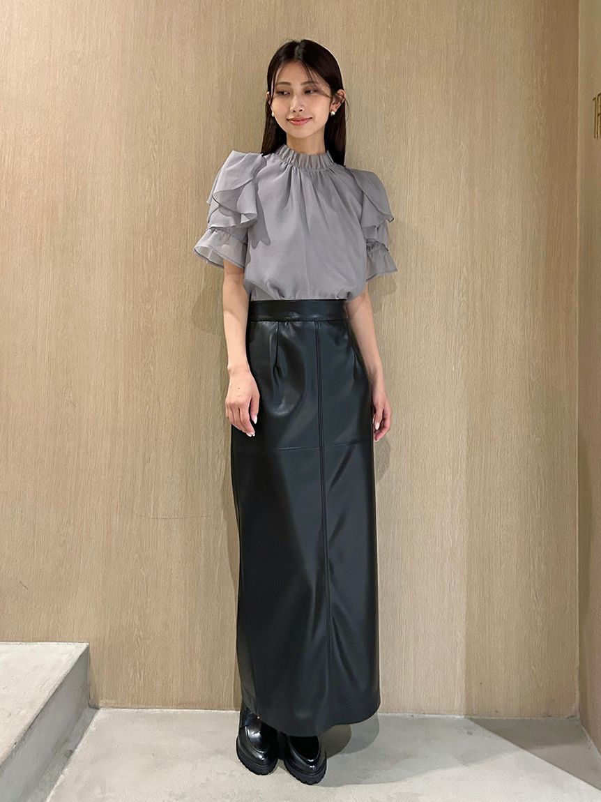 SNIDEL「ストレッチレザータイトスカート」|スカート|