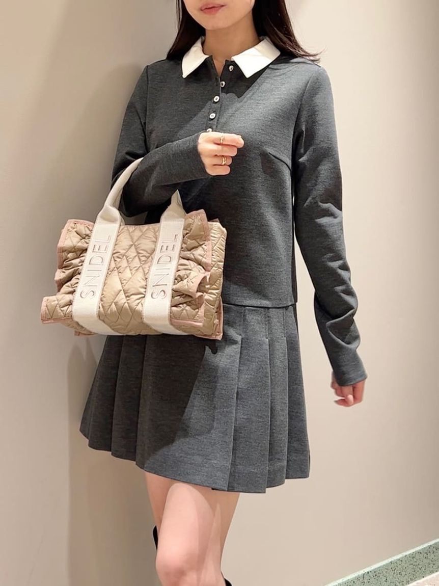 SNIDEL「フリルキルティングロゴバッグ」|ハンドバッグ|