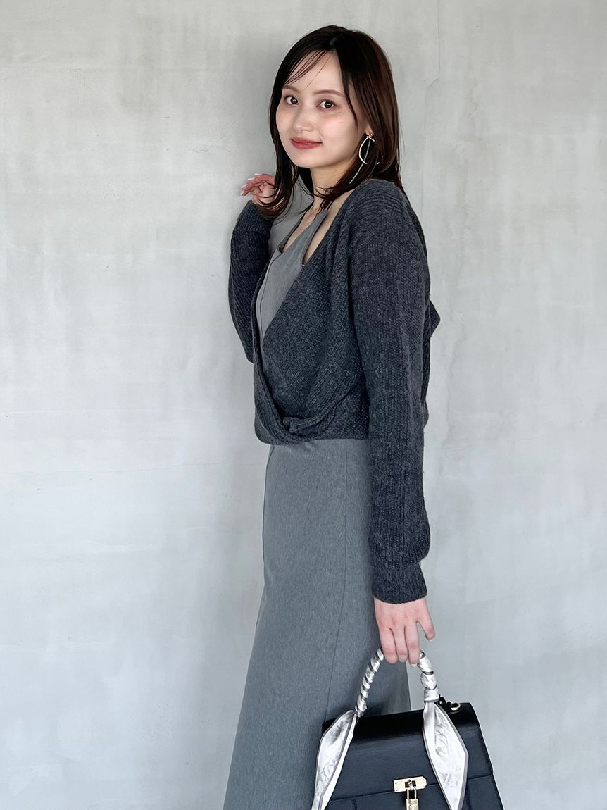 SNIDEL「カシュクールニットセットホルターワンピース」|ワンピース|