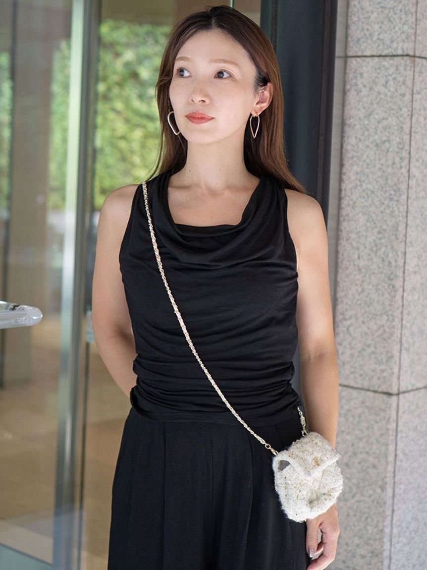 SNIDEL「アメスリドレープカットソー」|Tシャツ・カットソー|BLK