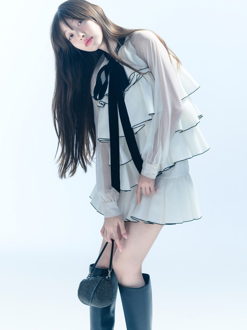 SNIDEL「ティアードラッフルミニドレス」|ワンピース|