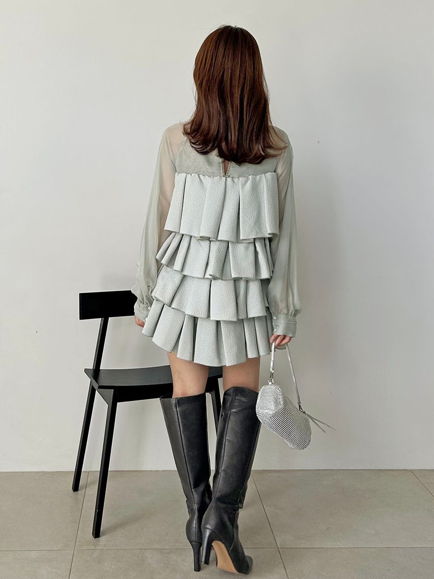 SNIDEL「ティアードラッフルミニドレス」|ワンピース|