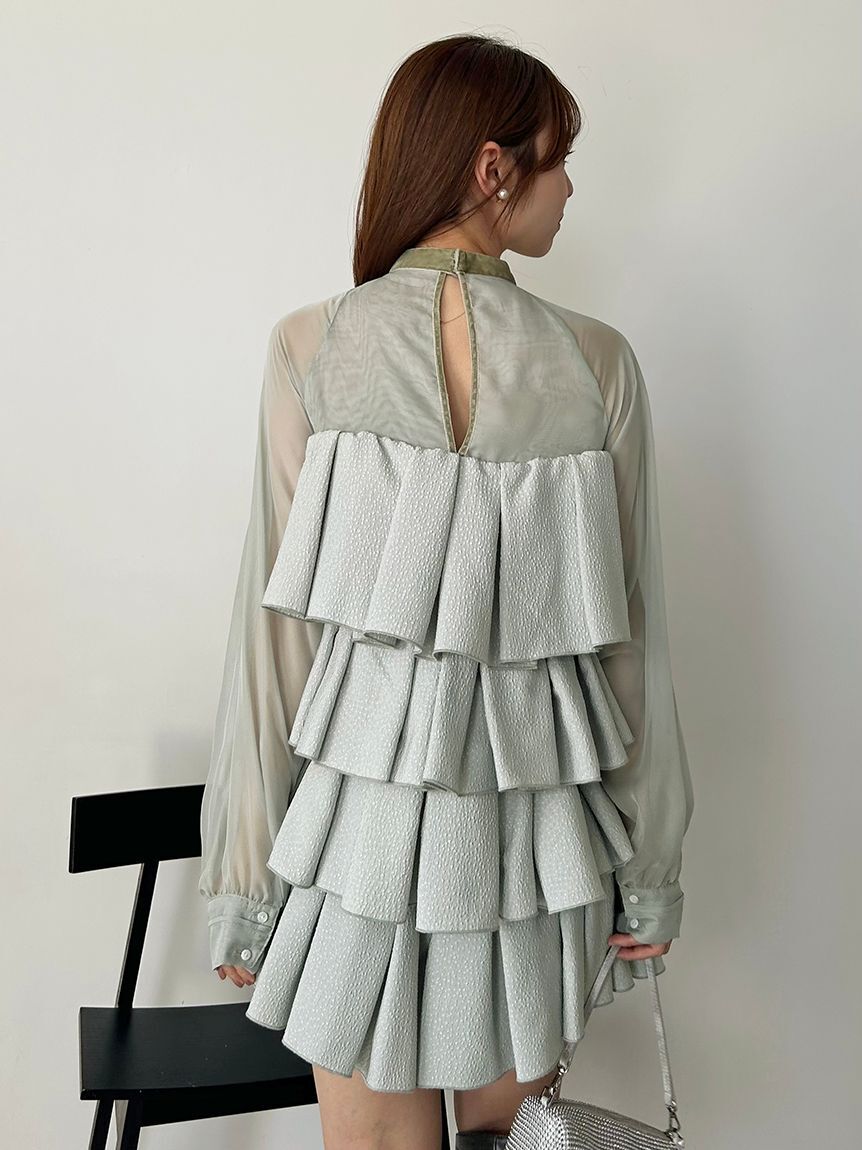 SNIDEL「ティアードラッフルミニドレス」|ワンピース|