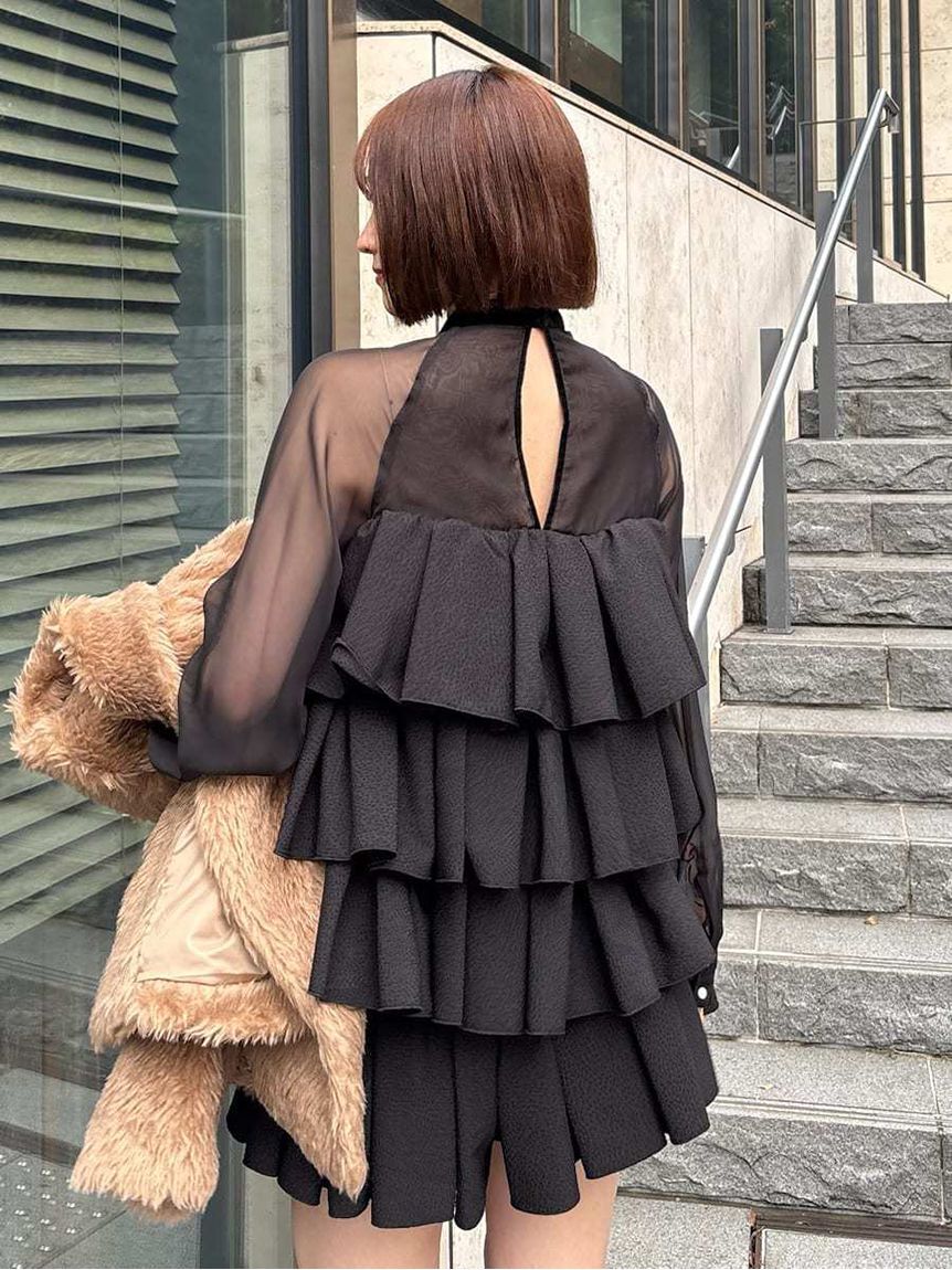 SNIDEL「ティアードラッフルミニドレス」|ワンピース|