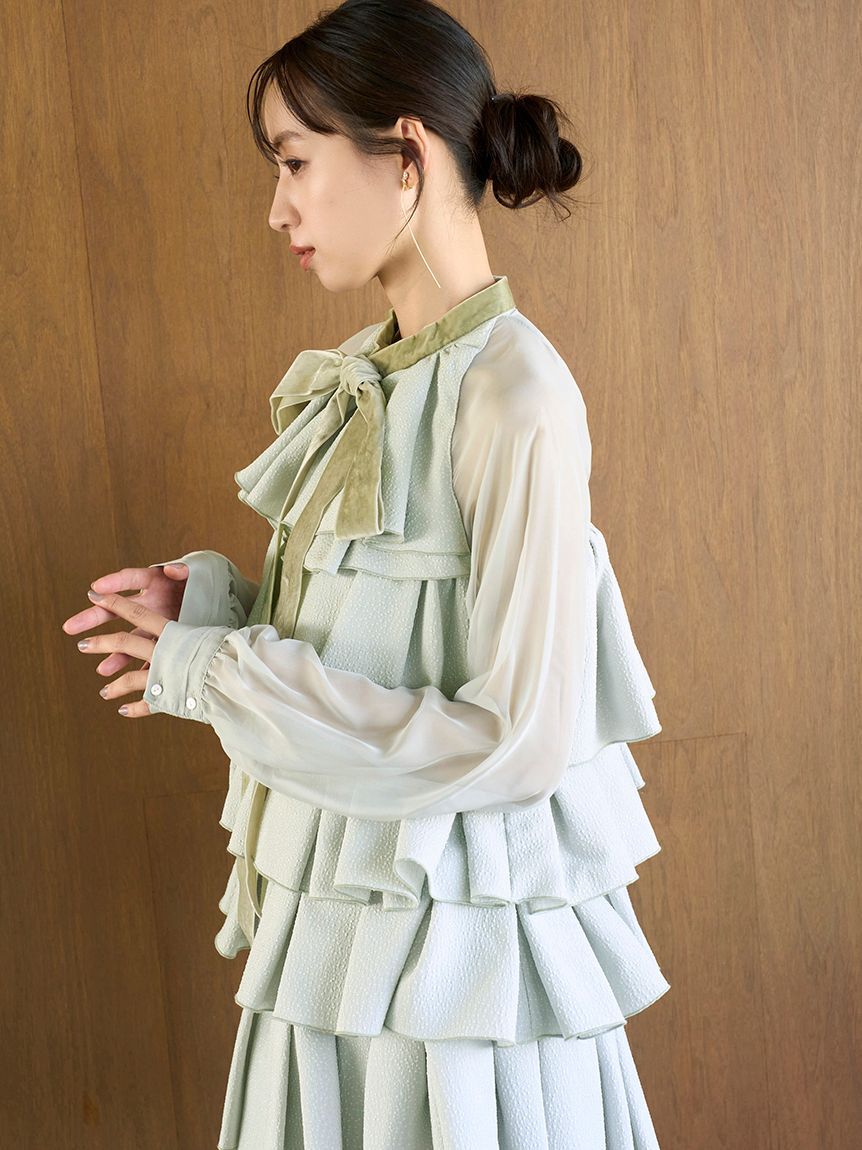 SNIDEL「ティアードラッフルミニドレス」|ワンピース|