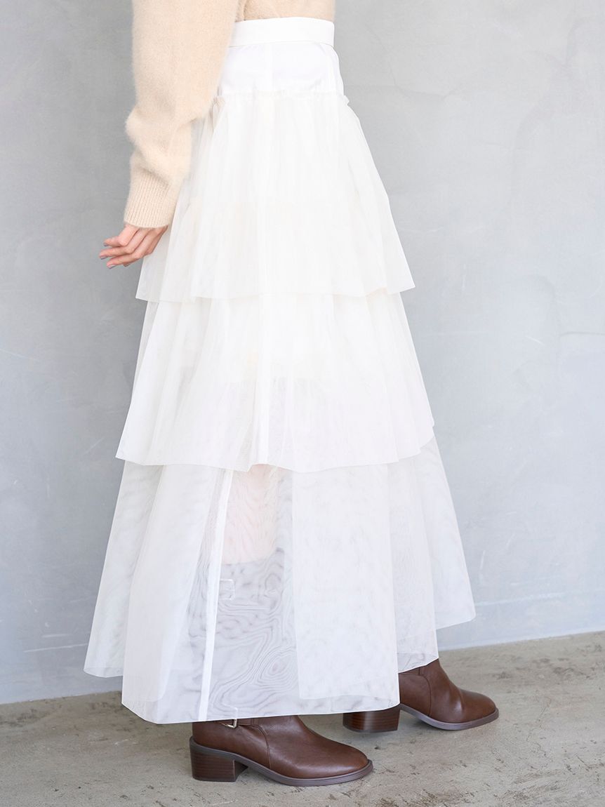SNIDEL「チュールパニエスカート」|スカート|