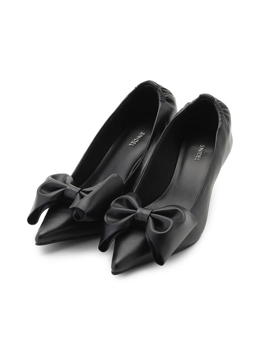 SNIDEL「リボンウェッジパンプス」|パンプス|BLK