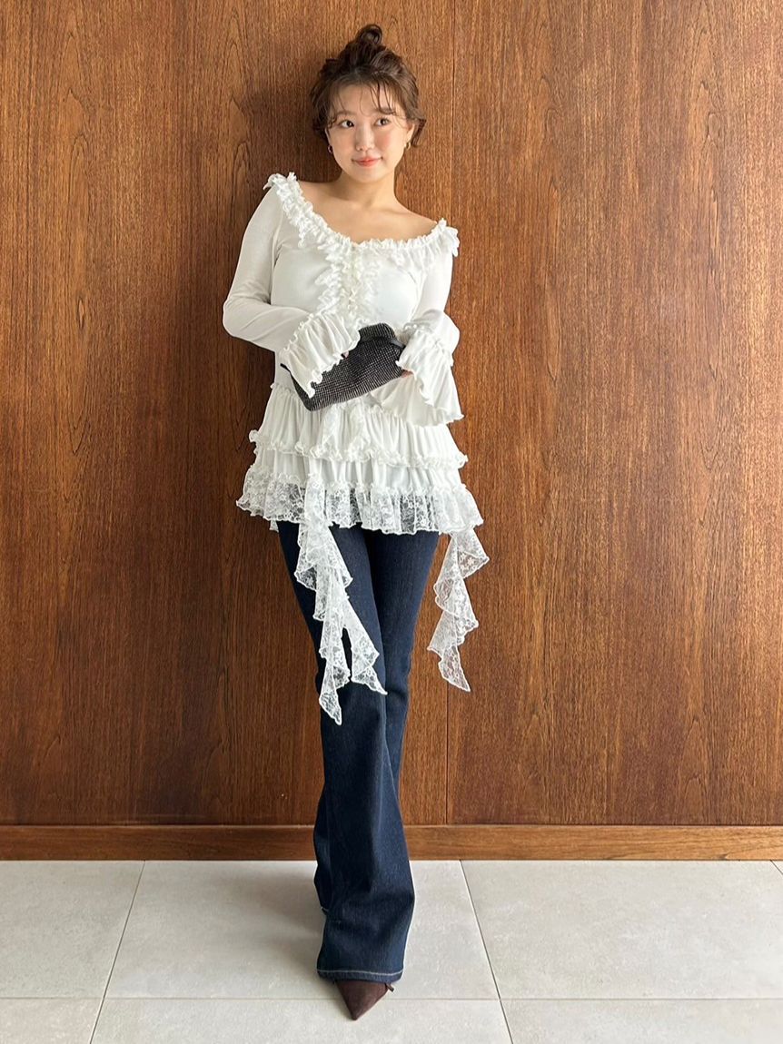 SNIDEL「ティアードフリルカットソープルオーバー」|Tシャツ・カットソー|