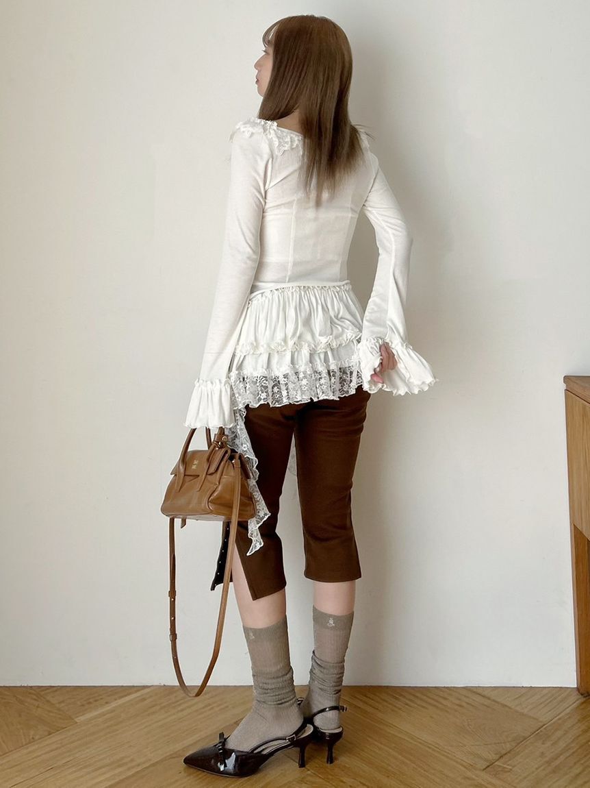 SNIDEL「ティアードフリルカットソープルオーバー」|Tシャツ・カットソー|