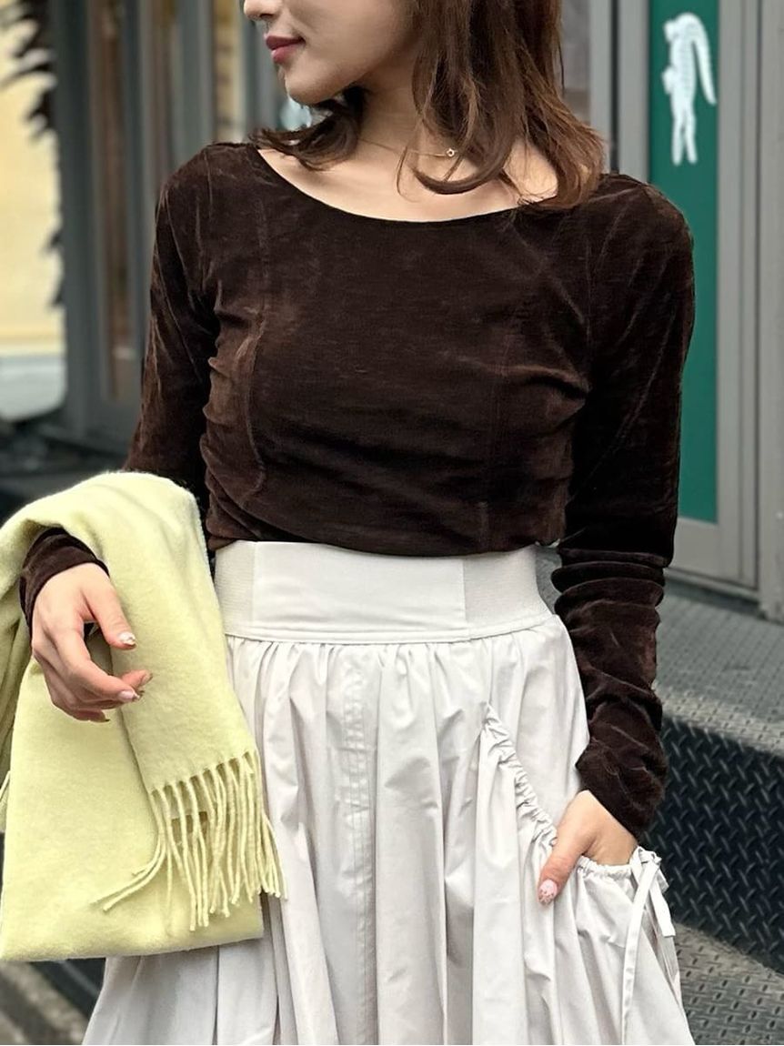 SNIDEL「カップインベロアカットソー」|Tシャツ・カットソー|