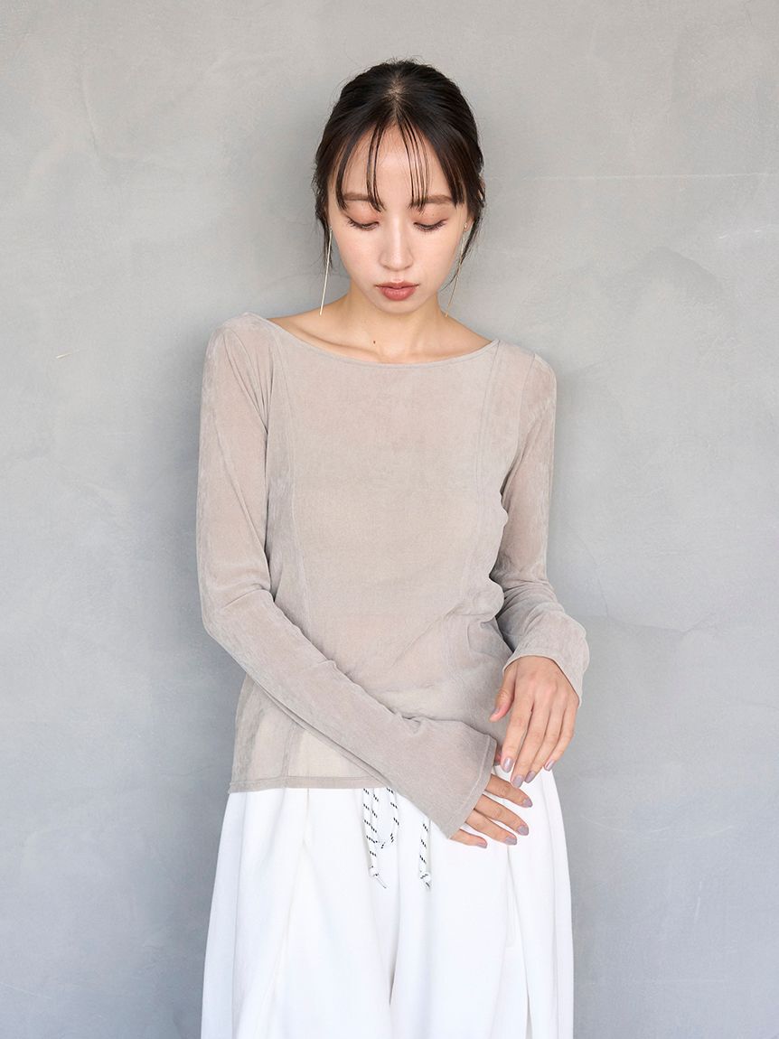 SNIDEL「カップインベロアカットソー」|Tシャツ・カットソー|