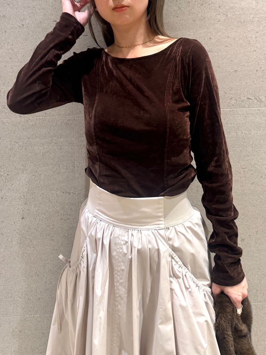 SNIDEL「カップインベロアカットソー」|Tシャツ・カットソー|BRW