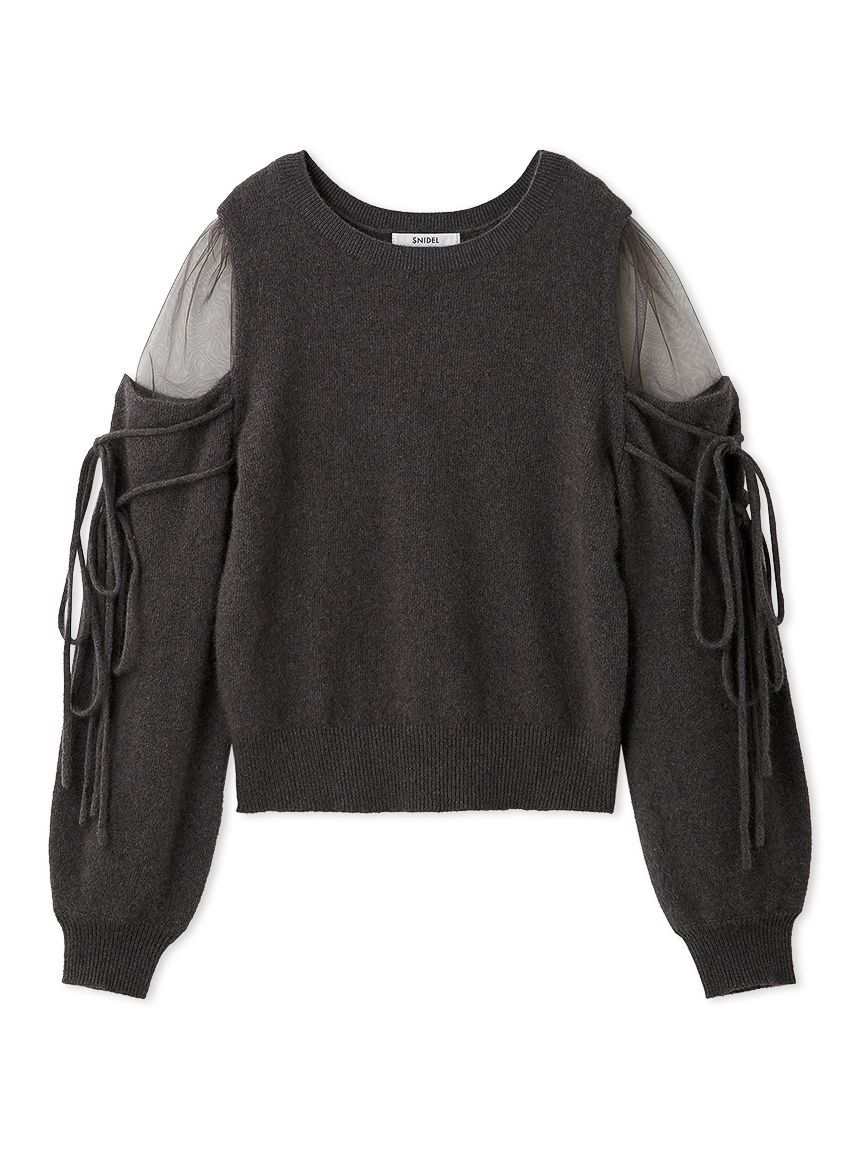 SNIDEL「シースルーショルダーニットプルオーバー」|ニット・セーター|