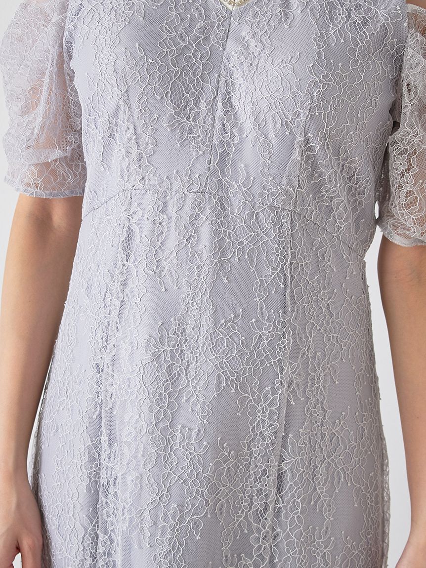 SNIDEL「ラメブレードＶネックレースドレス」|ワンピース|