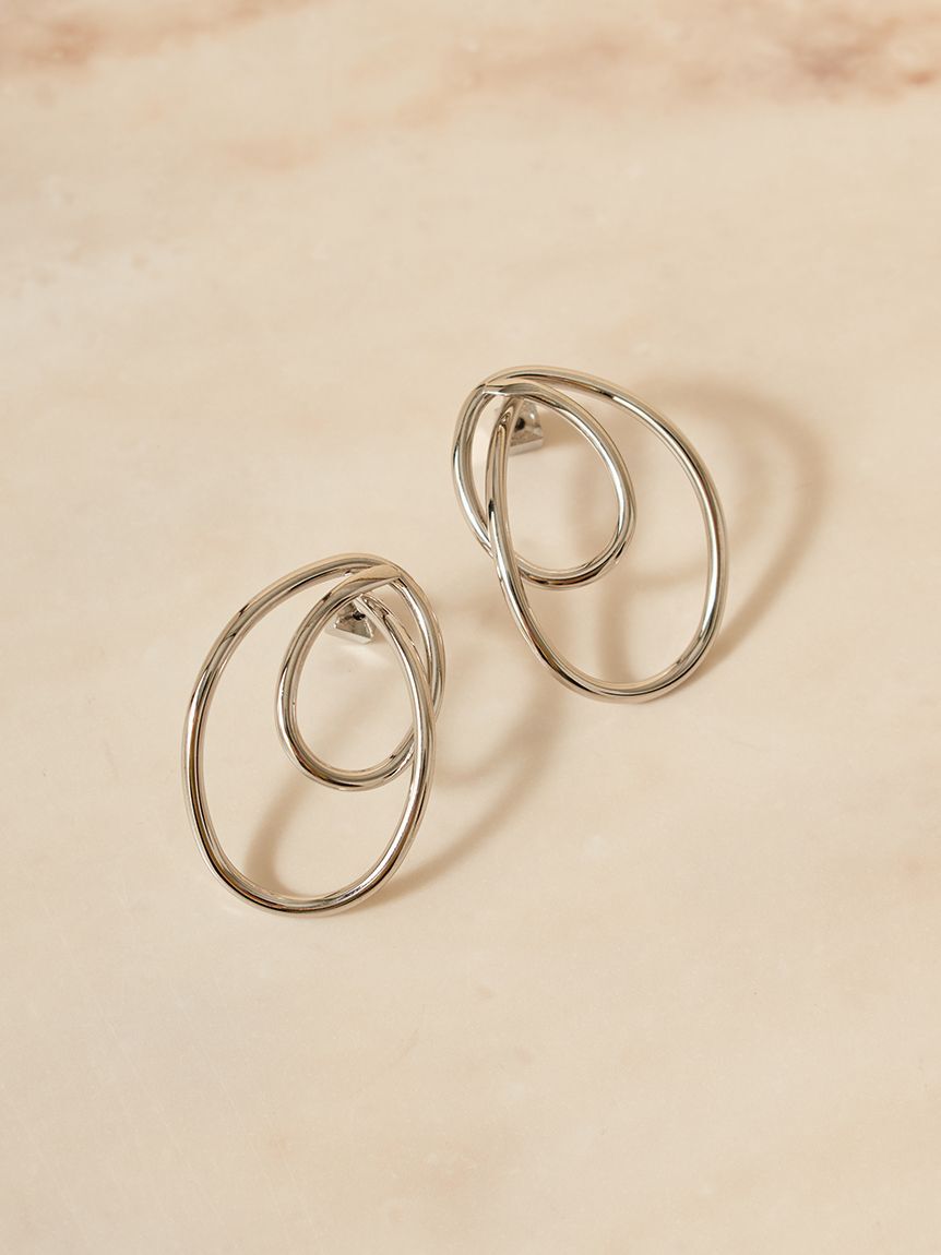 SNIDEL「ダブルラインフープピアス」|ピアス|