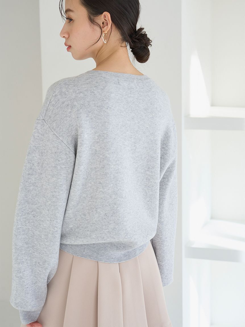 SNIDEL「リボンモチーフジャガードニットプルオーバー」|ニット・セーター|