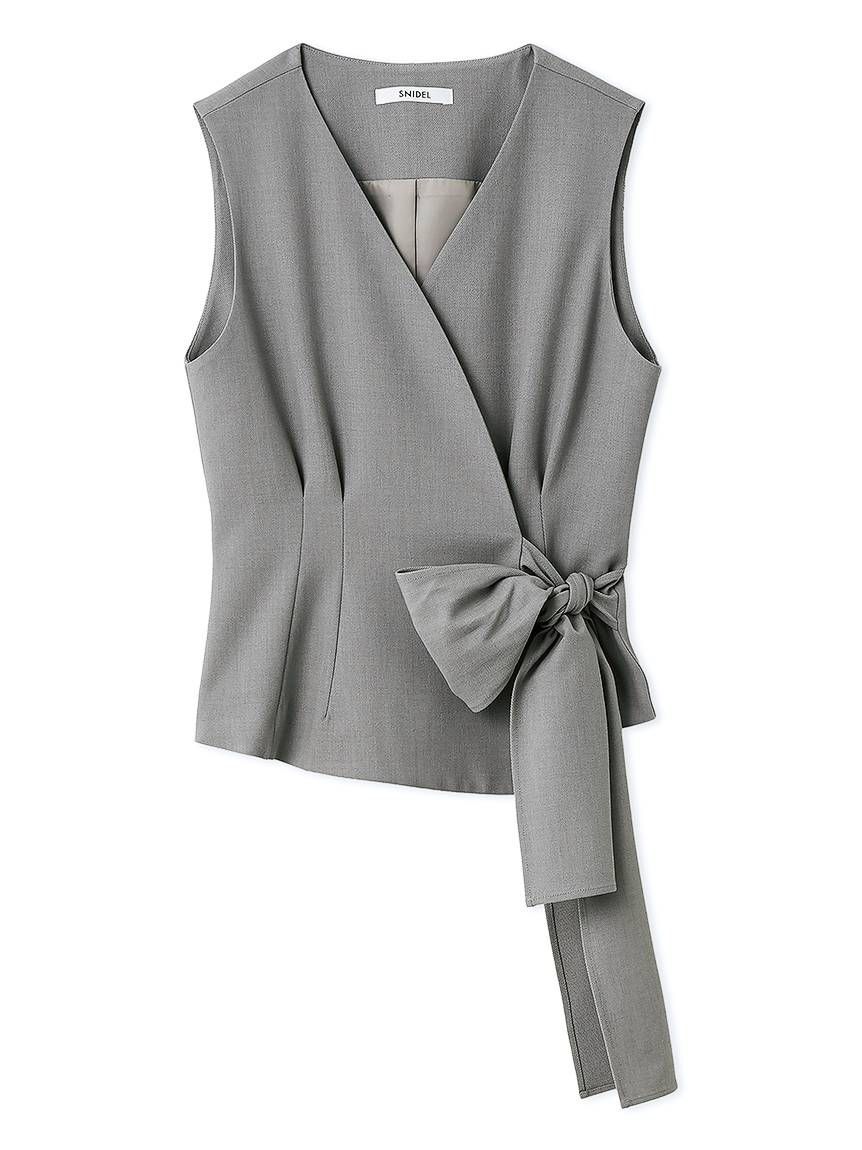 SNIDEL「Sustainableペプラムベストトップス」|シャツ・ブラウス|GRY