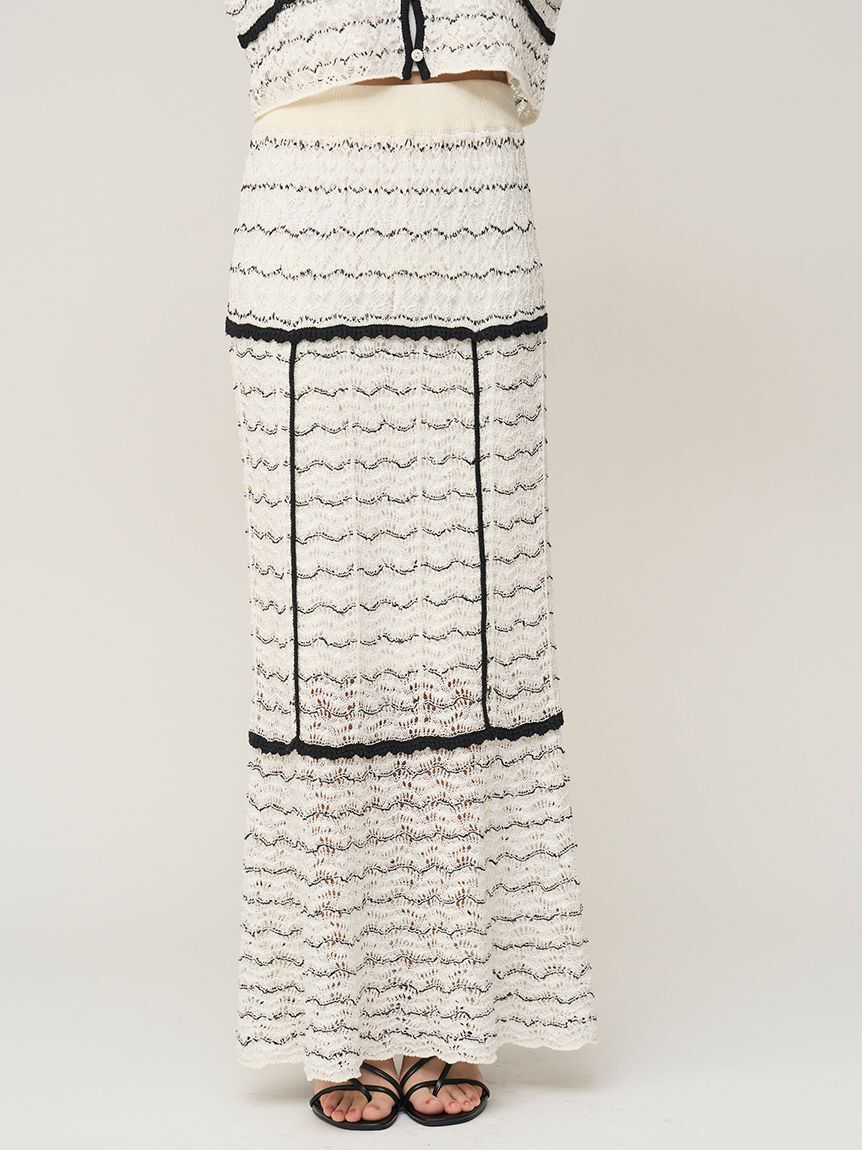 SNIDEL「クロシェニットスカート」|スカート|