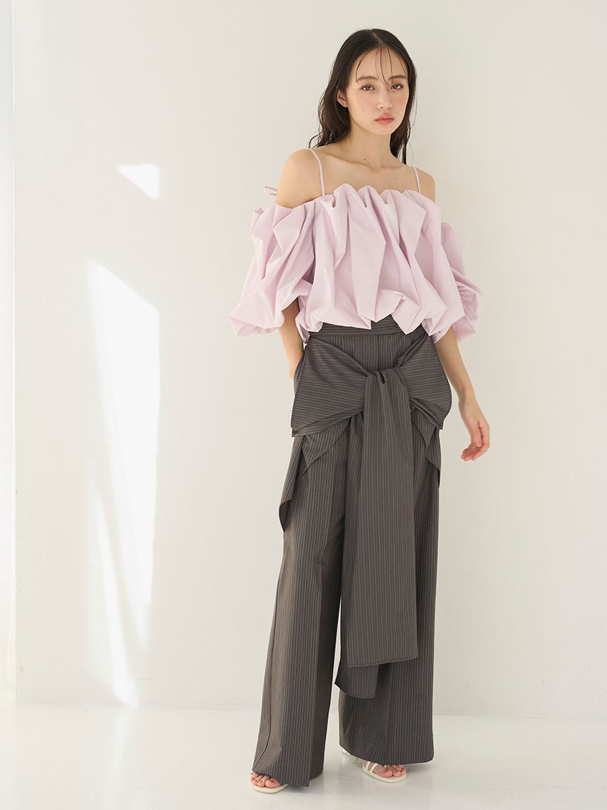 SNIDEL「リボン2wayデザインパンツ」|チノ|