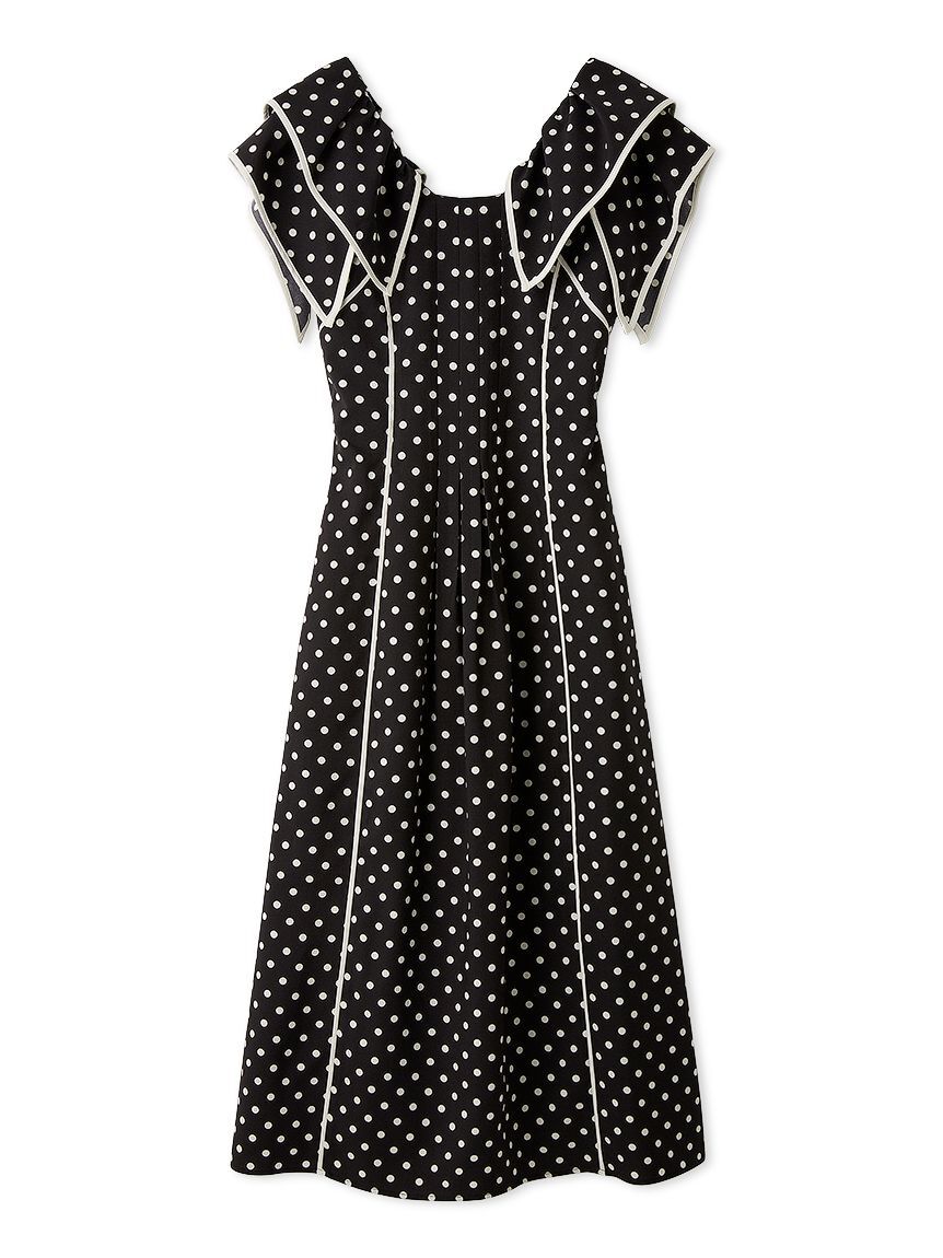 SNIDEL「【WEB限定00サイズあり】ラッフルカラープリントワンピース」|ワンピース|BLK