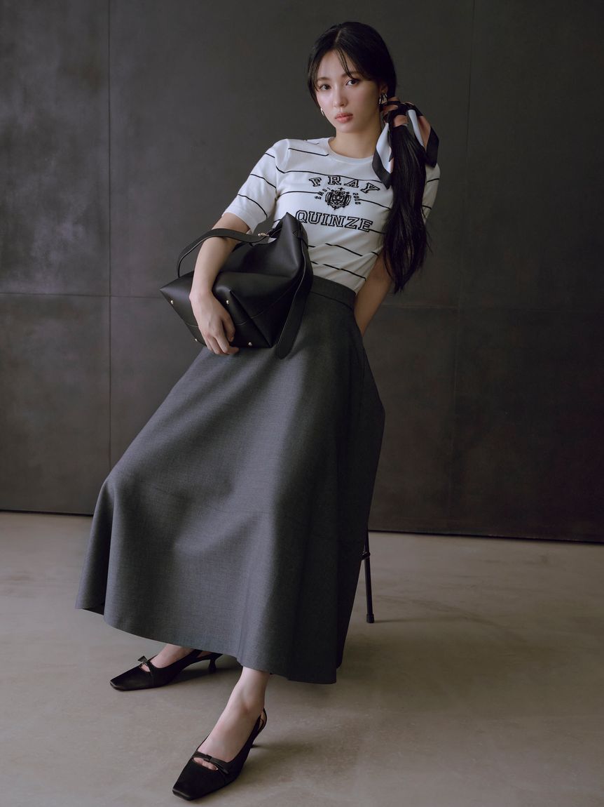 FRAY I.D「カレッジロゴインターシャニットプルオーバー」|ニット・セーター|