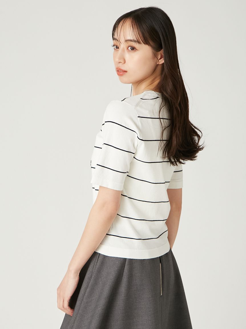 FRAY I.D「カレッジロゴインターシャニットプルオーバー」|ニット・セーター|