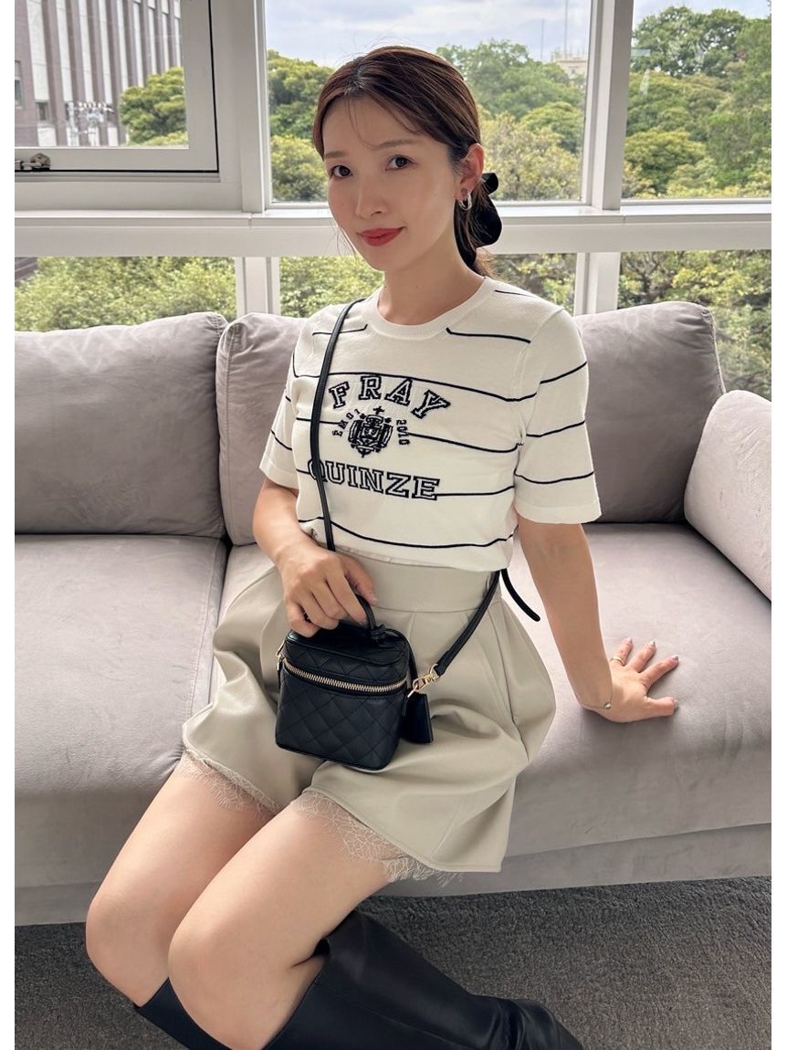 FRAY I.D「カレッジロゴインターシャニットプルオーバー」|ニット・セーター|BORDER