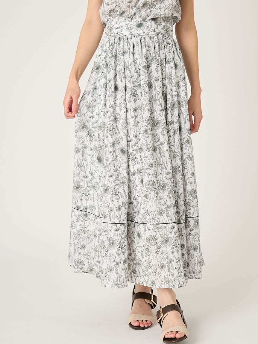 FRAY I.D「【FRAY I.D MADE WITH LIBERTY FABRIC】ギャザーフレアスカート／ウォッシャブル」|スカート|