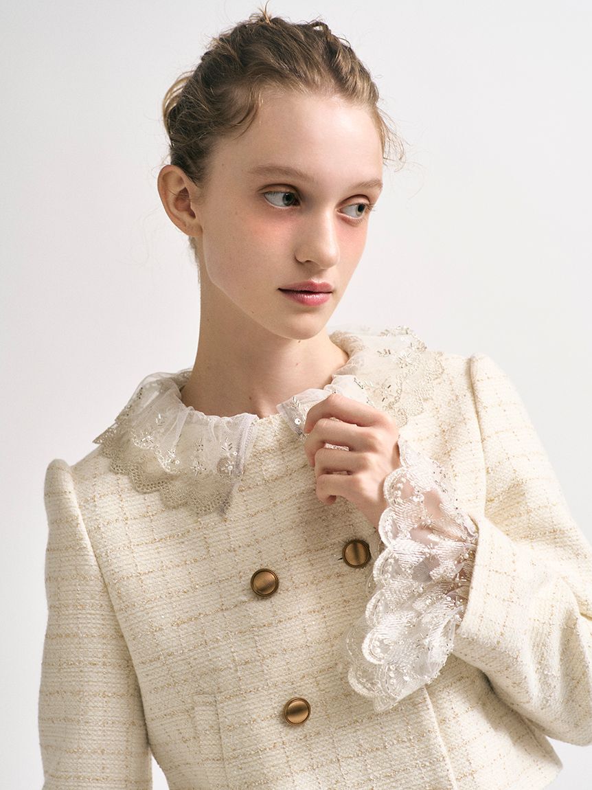 LILY BROWN「【WEB限定カラー】[L.B CANDY STOCK]スカラップビジューアタッチドジャケット」|テーラードジャケット|IVR