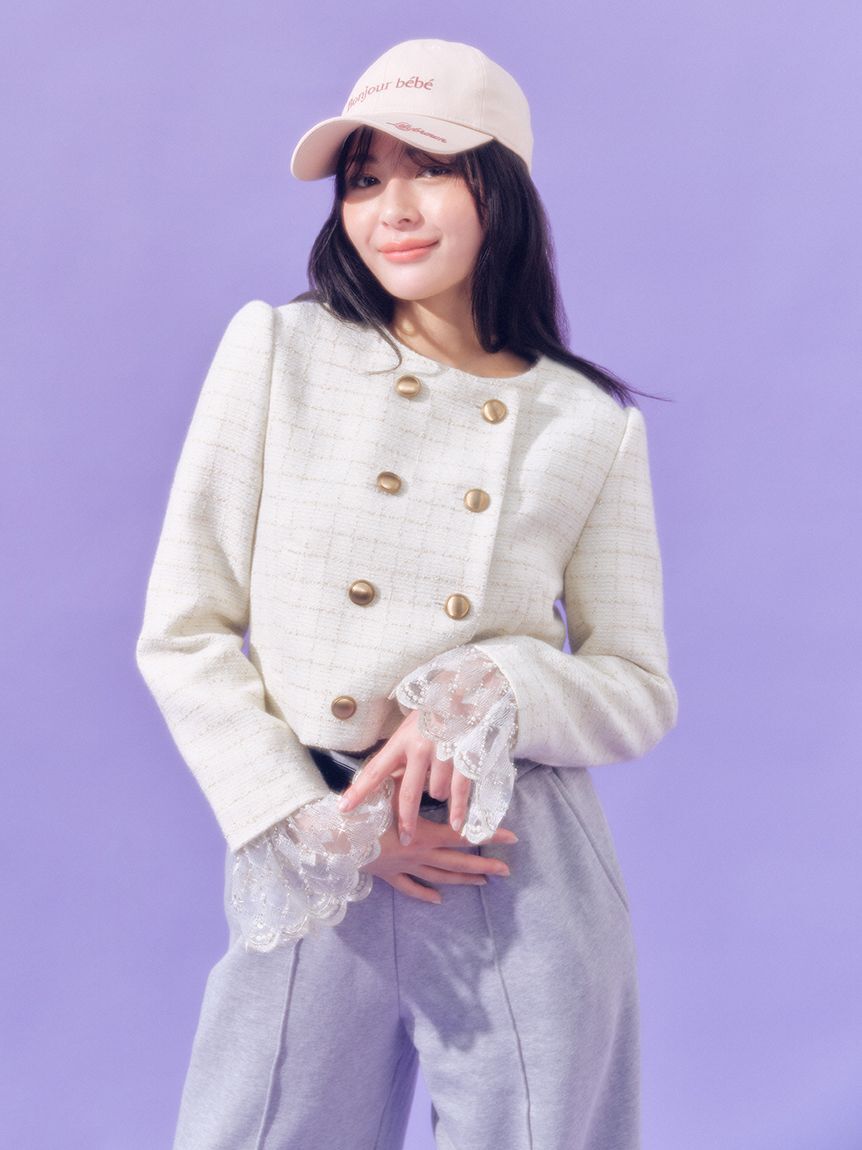 LILY BROWN「【WEB限定カラー】[L.B CANDY STOCK]スカラップビジューアタッチドジャケット」|テーラードジャケット|