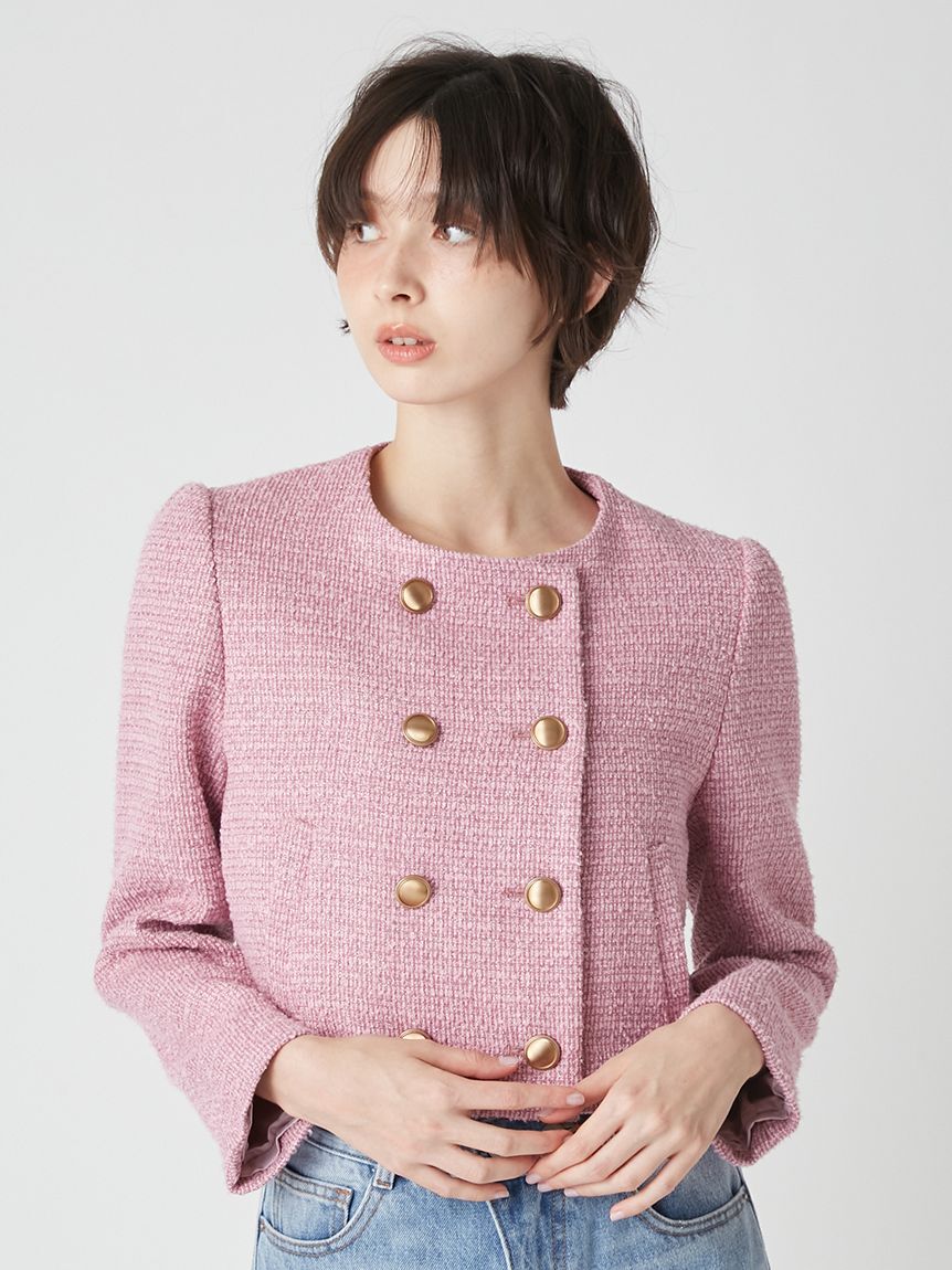 LILY BROWN「【WEB限定カラー】[L.B CANDY STOCK]スカラップビジューアタッチドジャケット」|テーラードジャケット|