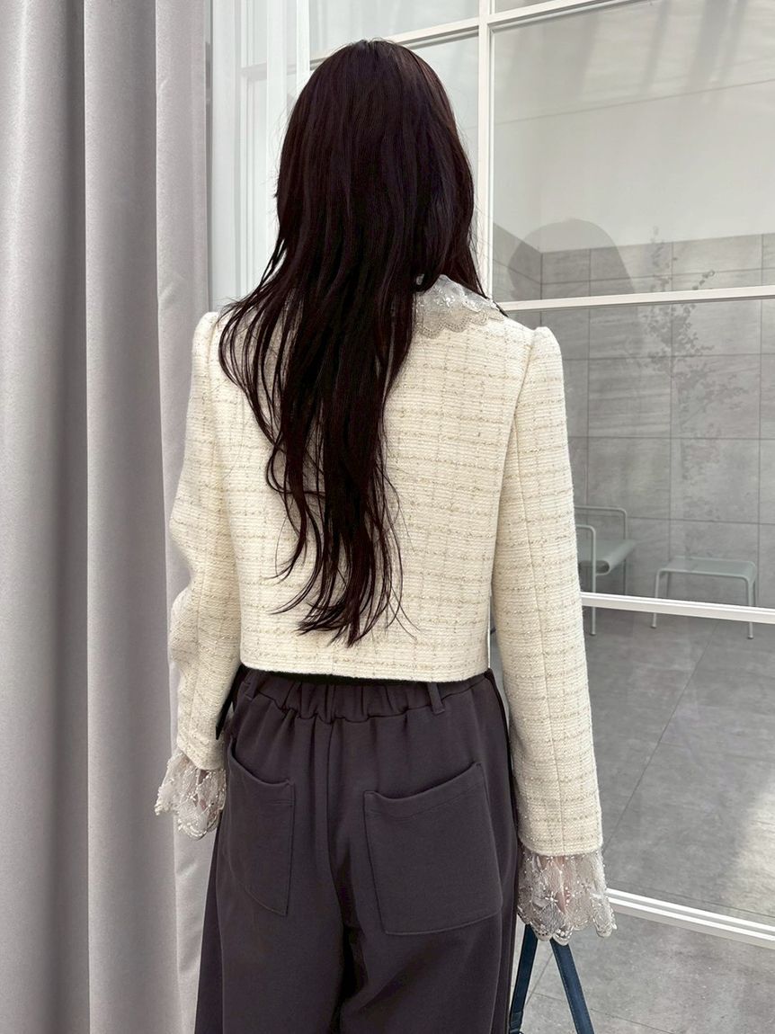 LILY BROWN「【WEB限定カラー】[L.B CANDY STOCK]スカラップビジューアタッチドジャケット」|テーラードジャケット|