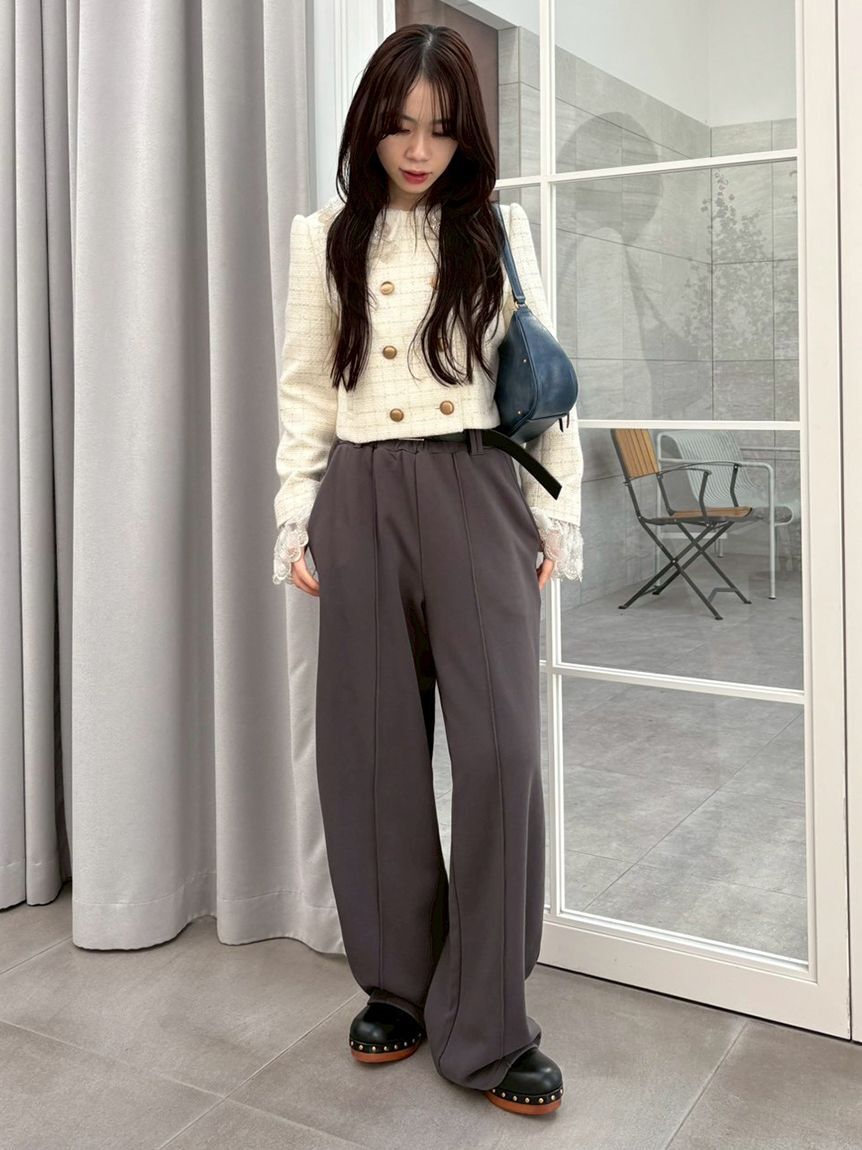 LILY BROWN「【WEB限定カラー】[L.B CANDY STOCK]スカラップビジューアタッチドジャケット」|テーラードジャケット|