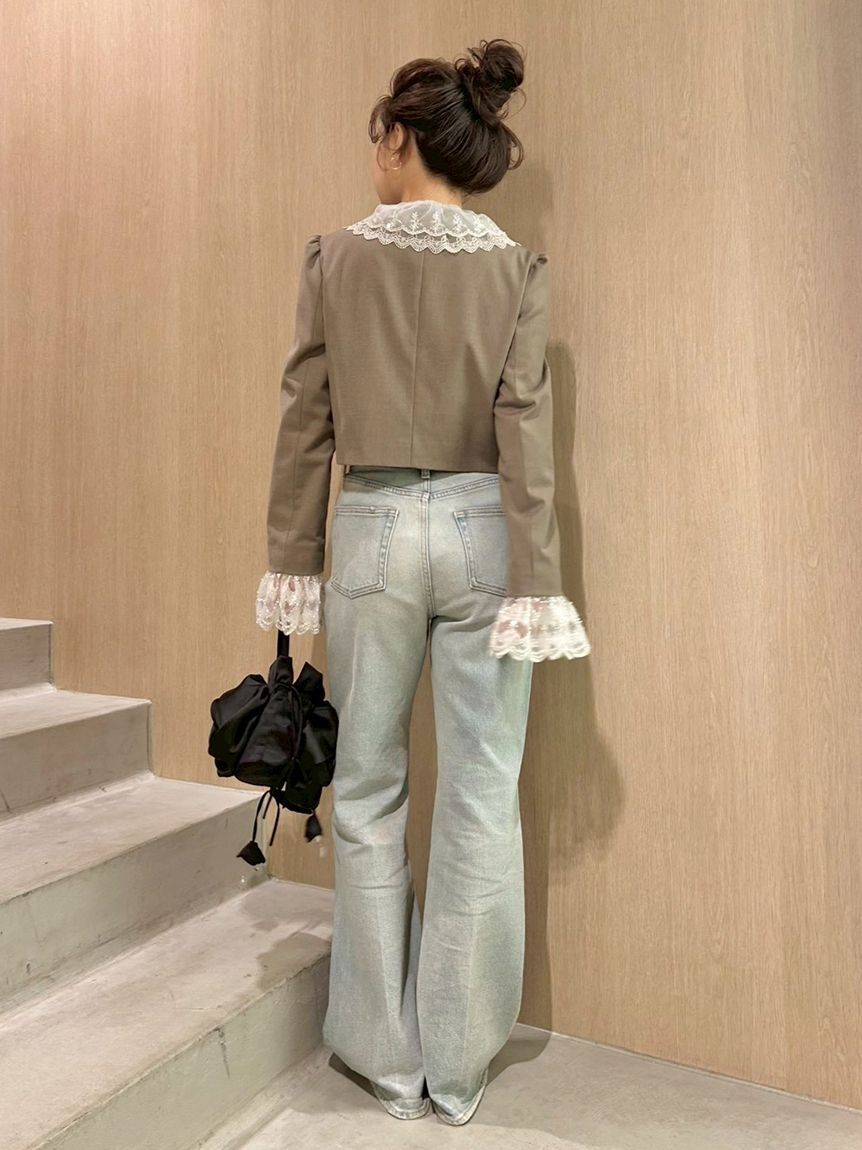 LILY BROWN「【WEB限定カラー】[L.B CANDY STOCK]スカラップビジューアタッチドジャケット」|テーラードジャケット|