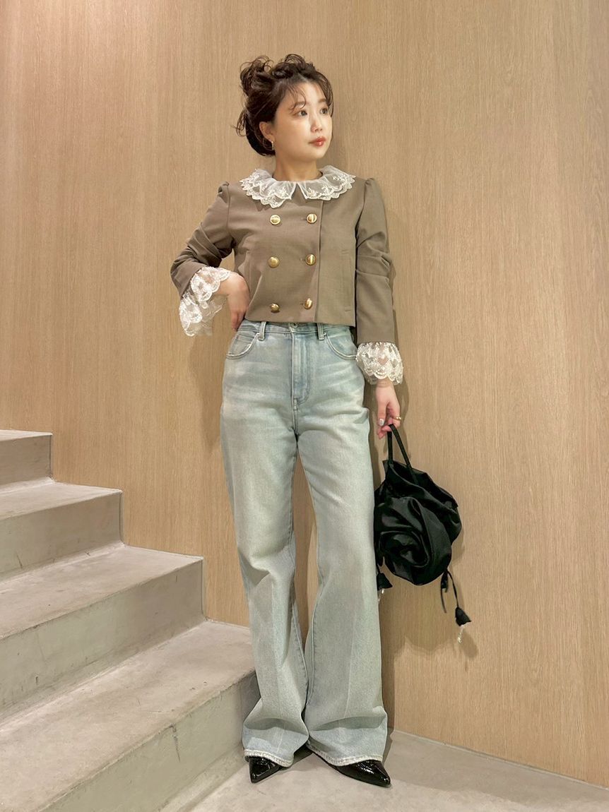 LILY BROWN「【WEB限定カラー】[L.B CANDY STOCK]スカラップビジューアタッチドジャケット」|テーラードジャケット|