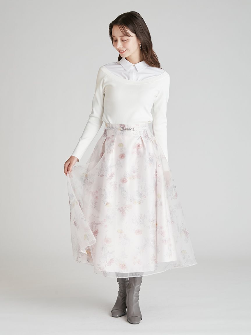 CELFORD「レイヤードフラワープリントスカート」|スカート|