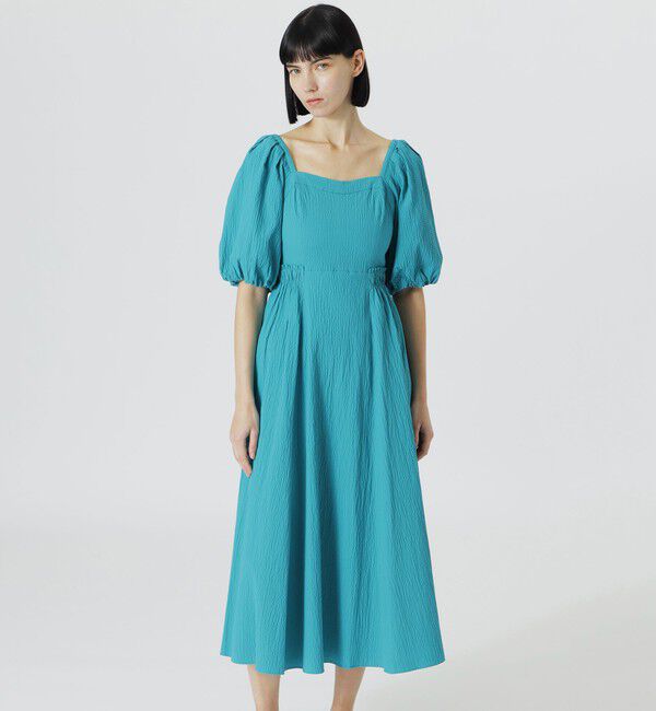  「【手洗い可】バルーンスリーブワンピース」|ワンピース|グリーン