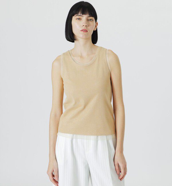  「フライスリブタンクトップ」|その他|ベージュ