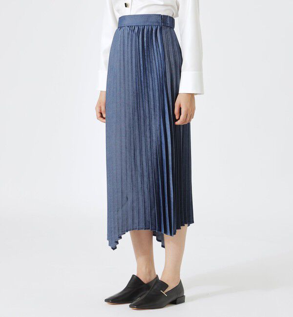  「デニムアシンメトリープリーツスカート」|スカート|